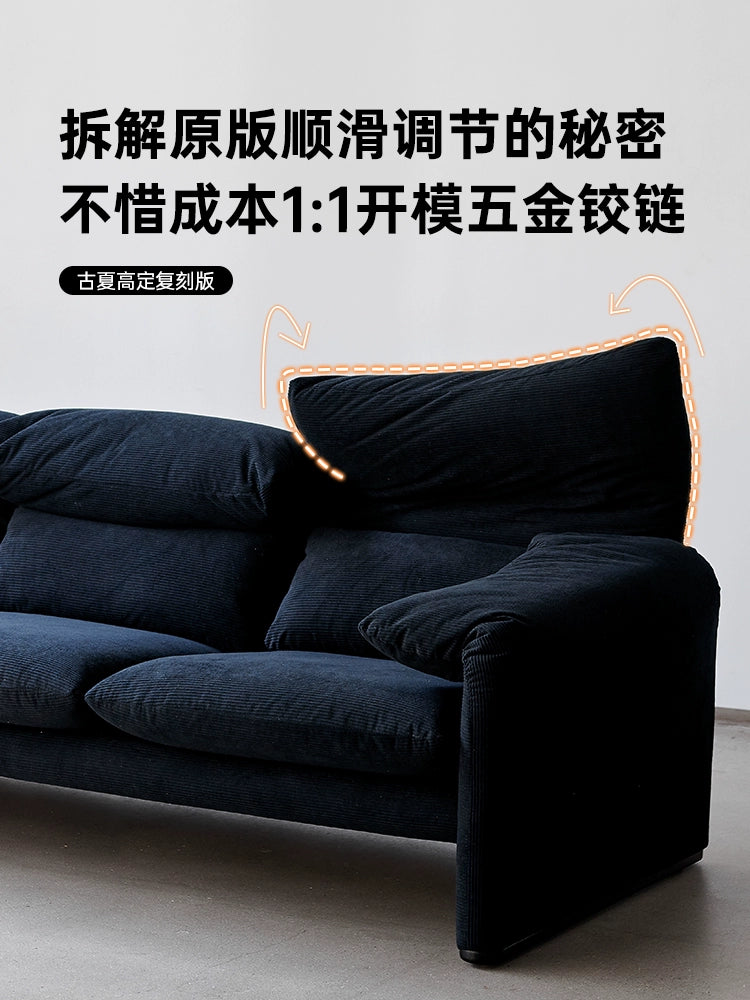Maralunga Sofa Italian Minimalist Living Room Home Folding Ear Backrest Medieval Straight Row Three People