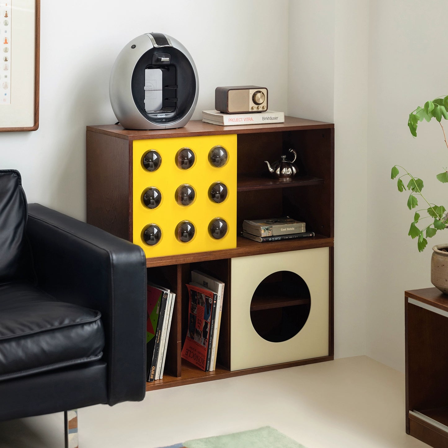 Mittelalterlicher Massivholz-Lagerschrank, Designer, kreativer Sofa-Seitenschrank, Marine-Board, leichter Luxus-Nachttisch 