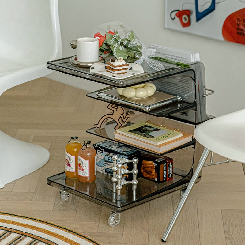 Wohnzimmerwagen Mobiles Regal Einfache Sofaseite Mehrere Internet-Berühmtheits-Speicher-Nachttisch 