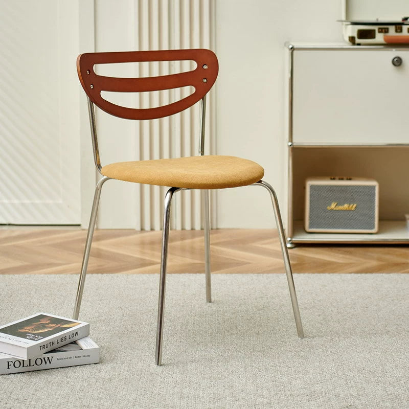 Mittelalterlicher Esszimmerstuhl aus Massivholz, einfacher moderner Heimstuhl, Designer-Restauranthocker, lässiger Rückenlehnenstuhl 