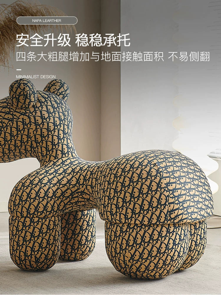 Home Furnishing Pony Chair Creative Chair Pony Chair Children's Seat Cartoon Animal Stool Children's Fun Doll Chair
