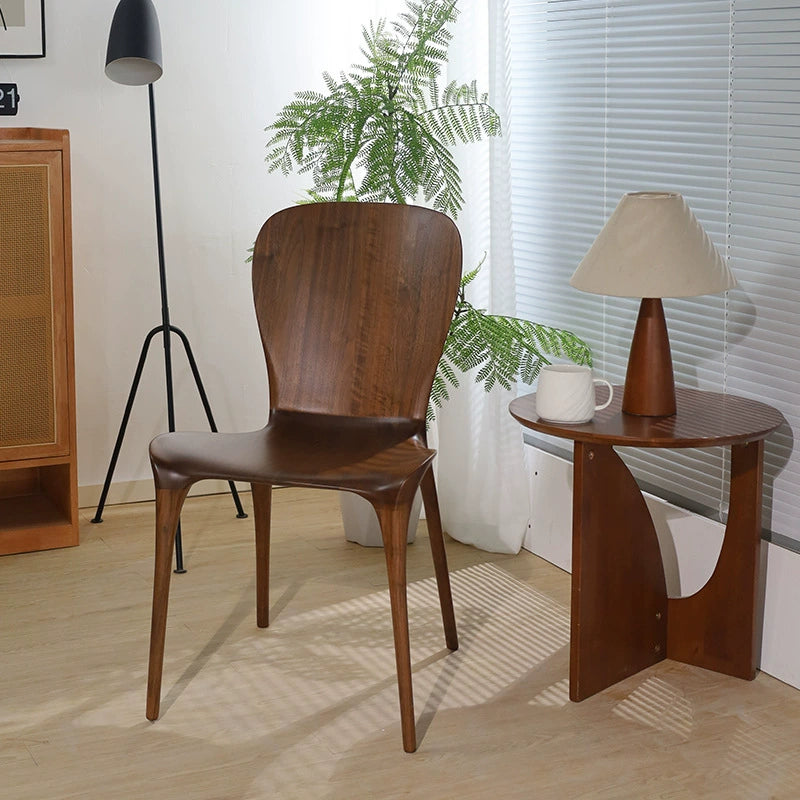 Eureka-Stuhl, nordamerikanischer schwarzer Nussbaum, reines Massivholz, Vollzapfen- und Zapfen-Esszimmerstuhl, leichter Luxus-Designerstuhl 