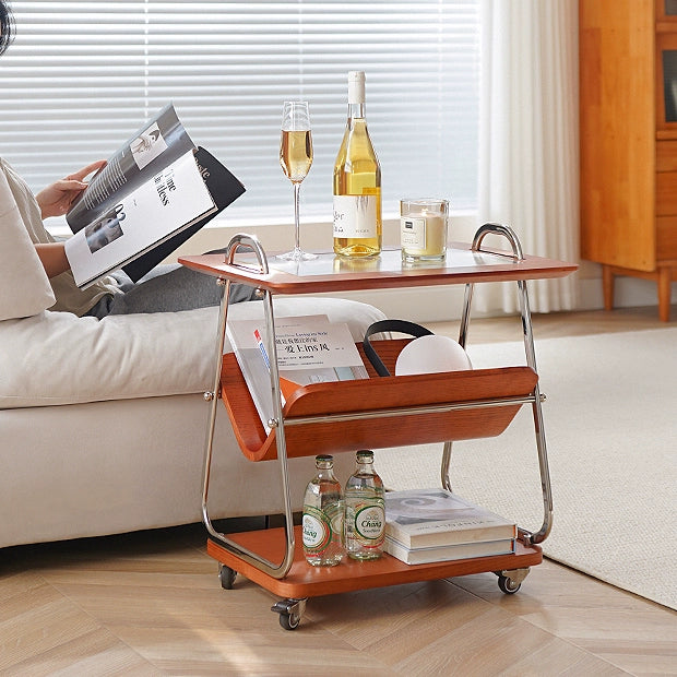 Massivholzwagen Kleine Seite Paar Nordic Kreative Bewegliche Kleine Kaffee Tisch Mittelalterlichen Ins Wind Sofa Ecke Paar 