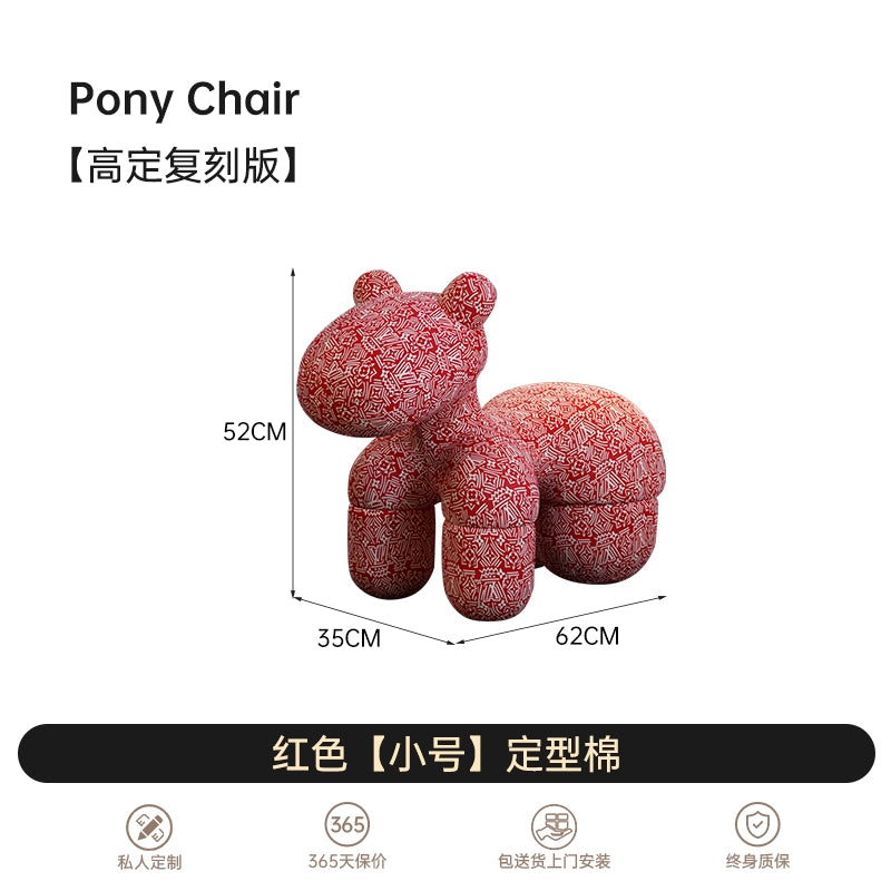 Home Furnishing Pony Chair Creative Chair Pony Chair Children's Seat Cartoon Animal Stool Children's Fun Doll Chair