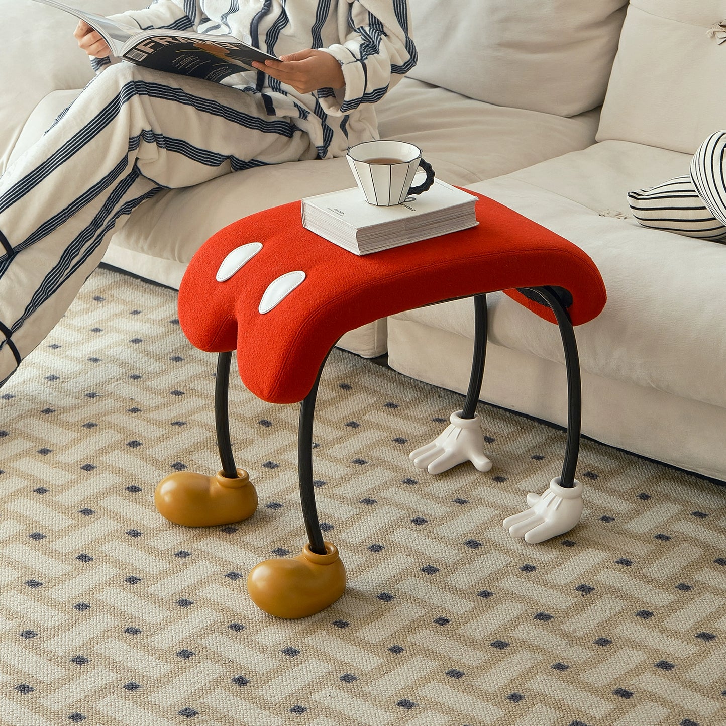 Niedriger Taille Schuhwechselhocker Kreativer niedriger Hocker Wohndekoration Hocker Spaß Flut Spielhaus Sitz Design Sinn 