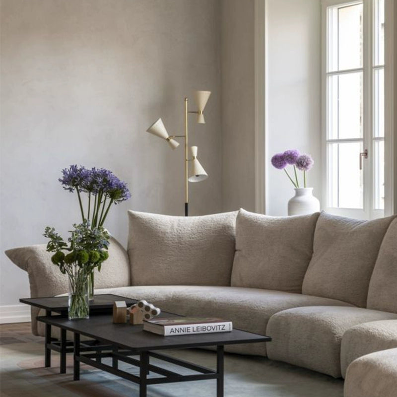 Petal Sofa Italian Minimalist Large Flat-floor Villa Living Room Designer High-end Fabric Straight Row Special-shaped Curved Sofa