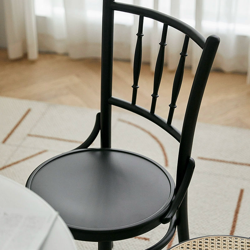 Retro Rattan Esszimmerstuhl Massivholz Rückenlehne Stuhl Home Designer TON378 Stuhl Nordic Ins Stil 