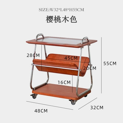 Massivholzwagen Kleine Seite Paar Nordic Kreative Bewegliche Kleine Kaffee Tisch Mittelalterlichen Ins Wind Sofa Ecke Paar 