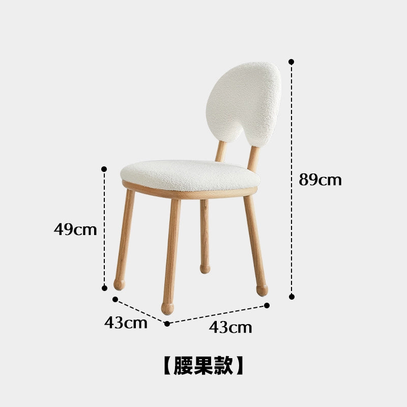 Kreative lamm wolle esszimmer stuhl haushalt massivholz dressing stuhl creme stil Ins Popularchair zurück freizeit stuhl 