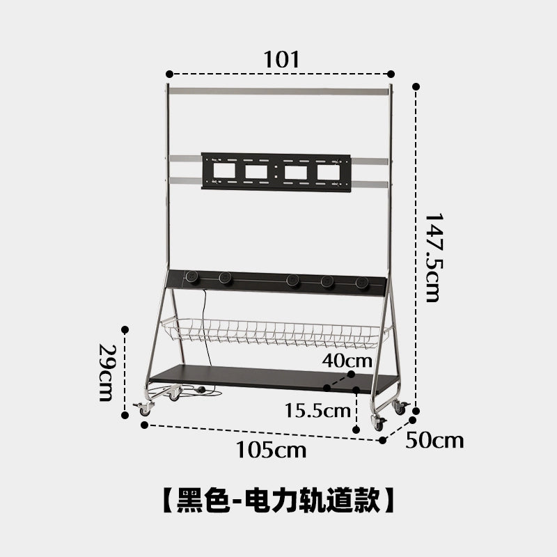 Retro-Designer-TV-Ständer, abnehmbarer nordischer Boden-TV-Ständer, kleine Wohnung mit Strom 