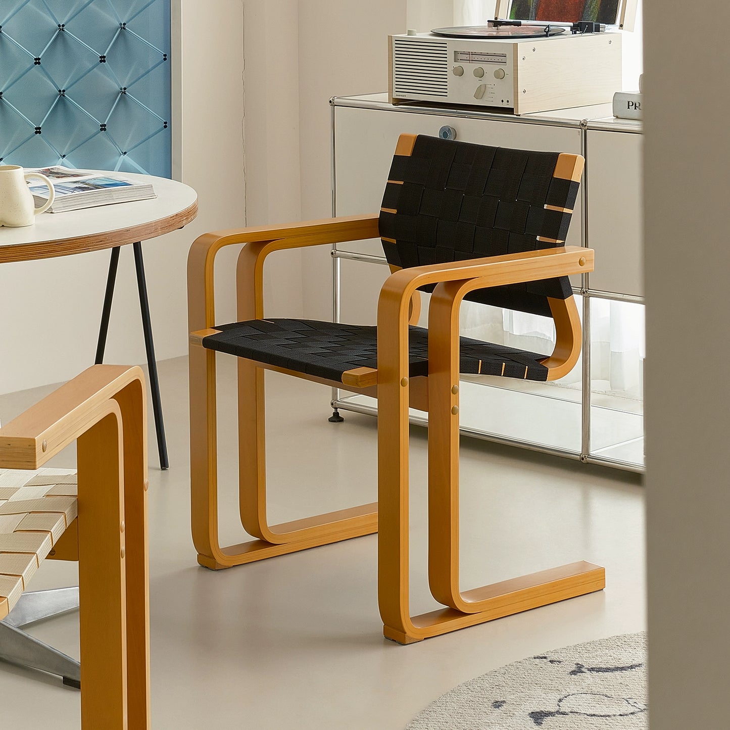 Designer Armlehne Esszimmerstuhl Massivholz Mittelalter Gewebter Wabi Wind Stuhl Retro Schreibtisch Rückenlehne Stuhl 