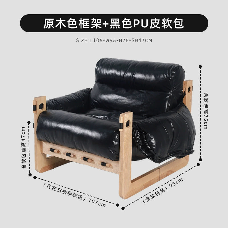 Einzelsofastuhl High-End-Freizeitliege Wohnzimmer Home Mittelalterlicher Designer Lazy Single Chair 