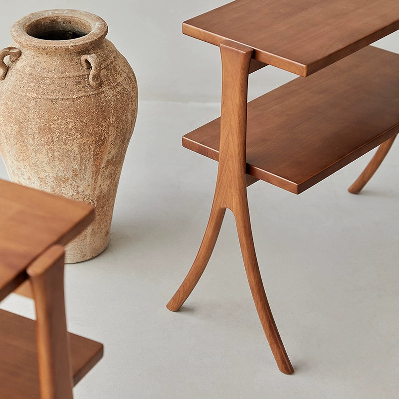 Mondlandekante, wenige Massivholzregale, Wabi Sandy Wind, Aufbewahrungsseitenschrank, antikes Fischgrätenmuster, kleines Bücherregal, Sattelleder 