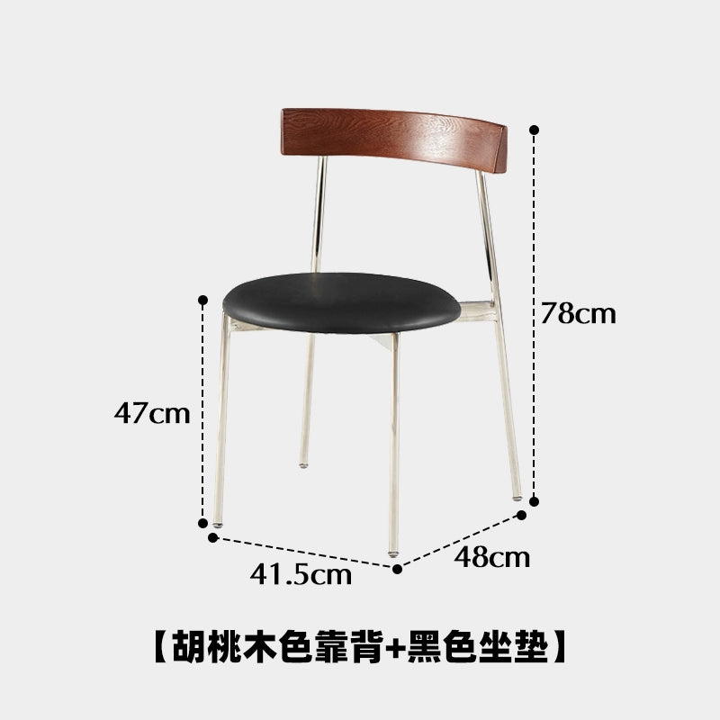 Mokka-Stuhl, nordischer Retro-Esszimmerstuhl, leichter Luxus, minimalistischer Rückenlehnenstuhl, stapelbarer Schreibtischstuhl für Zuhause 