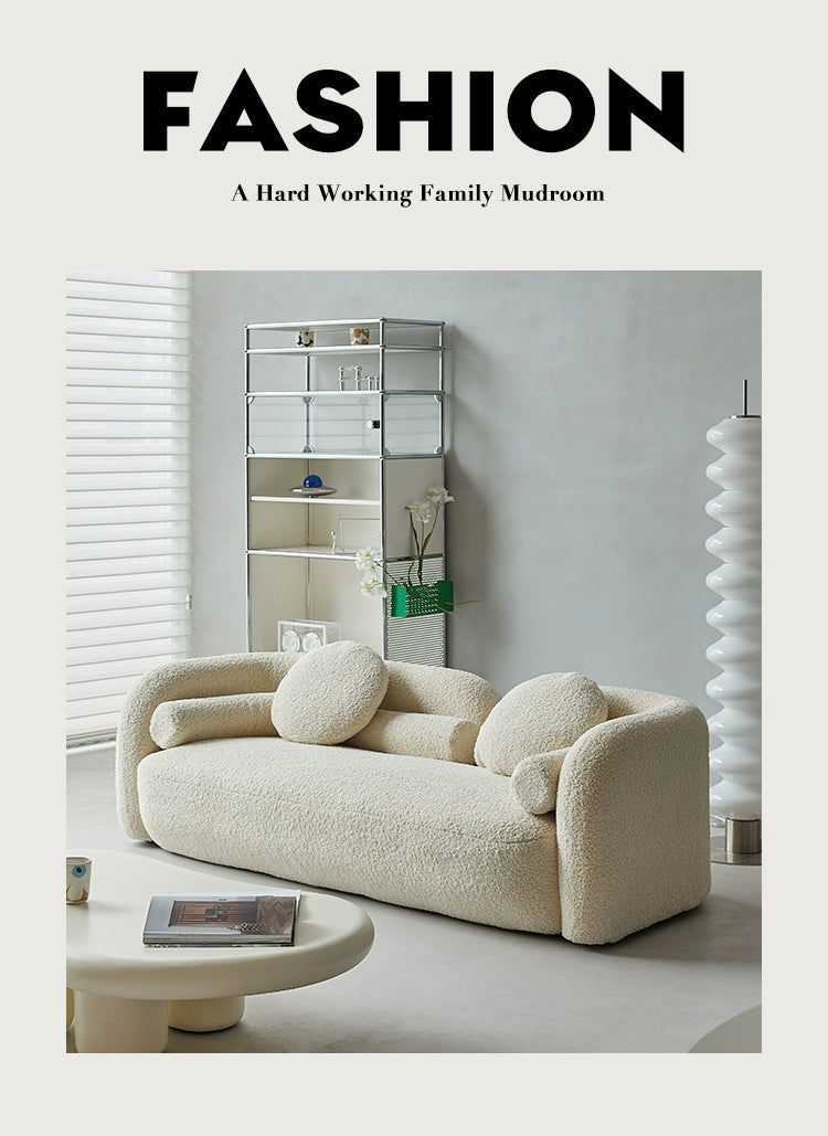 Lamm Fleece Sofa Wohnzimmer Creme Wind Stoff Sofa Kleine Einheit Einfache Ins PopularIns Wind Sofa 