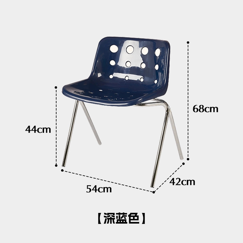 Mittelalterlicher Esszimmerstuhl mit Loch, Käsestuhl, koreanischer Ins-Caféstuhl, Haushaltshocker mit Kunststoffrückenlehne 