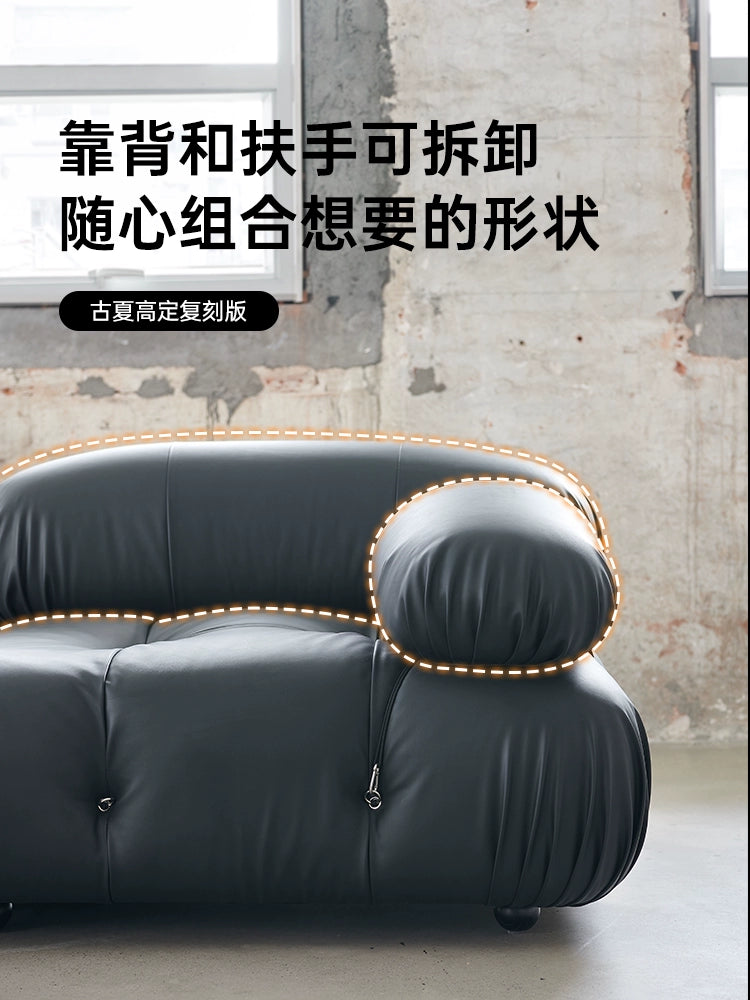 Italian Medieval Furniture Chameleon Sofa Mario Living Room Leather Bread Square Module Sofa Combination