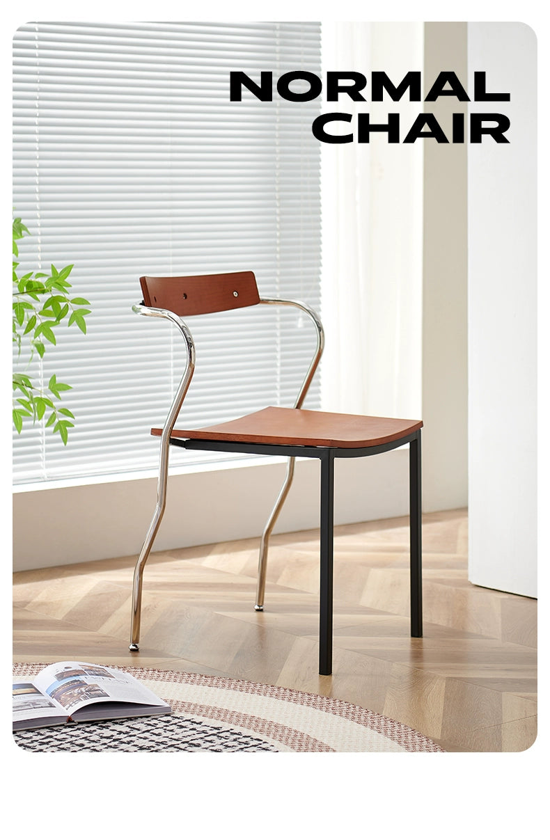 Leichter Luxus-Esszimmerstuhl der Spitzenklasse, Designerstuhl aus mittelalterlichem Kunstholz, Schmiedeeisen, Café-Freizeitstuhl 