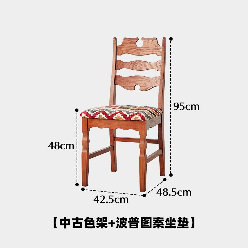 Mittelalterlicher Wabi-Sabi-Wind-Esszimmerstuhl, kreativer Designerstuhl, Haushalts-Massivholz-Rückenlehne, Meisterstuhl, künstlerischer Sinn 