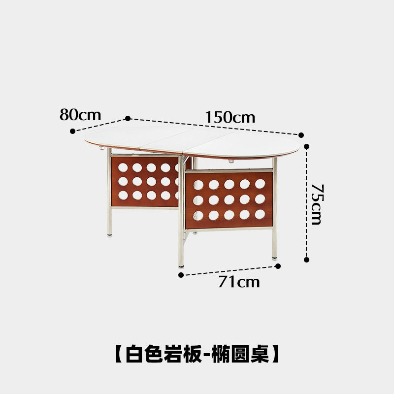 Klappbarer Esstisch aus Steinplatte, kleiner ausziehbarer Tisch für den Haushalt, nordischer mittelalterlicher Esstisch, leichter Luxus, einfach 