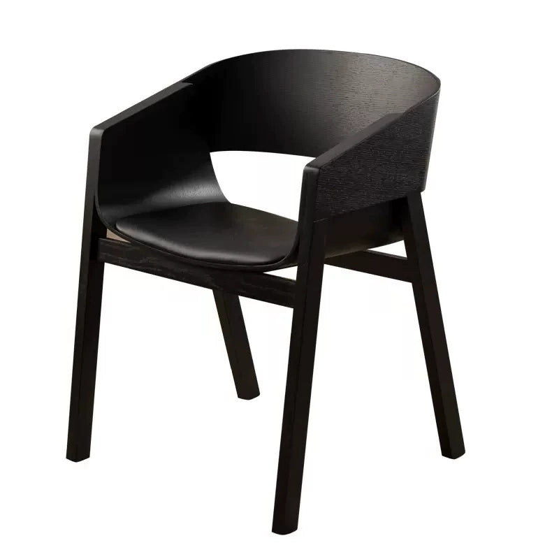 Nordischer Esszimmerstuhl aus Massivholz, Café-Stuhl mit Rückenlehne, dänischer Designer, schlichter, kreativer Besprechungsstuhl 