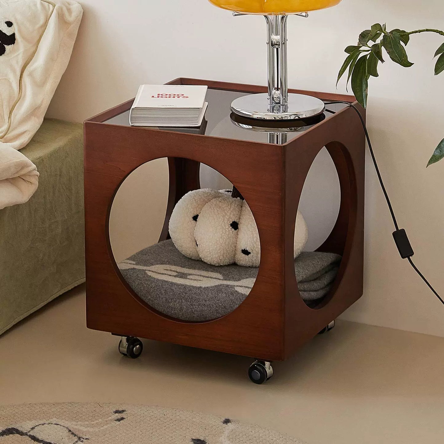 Nordic Massivholzkante paar Retro abnehmbare Sofaecke paar Mini Internet Berühmtheit kleine Couchtisch Nachttisch 