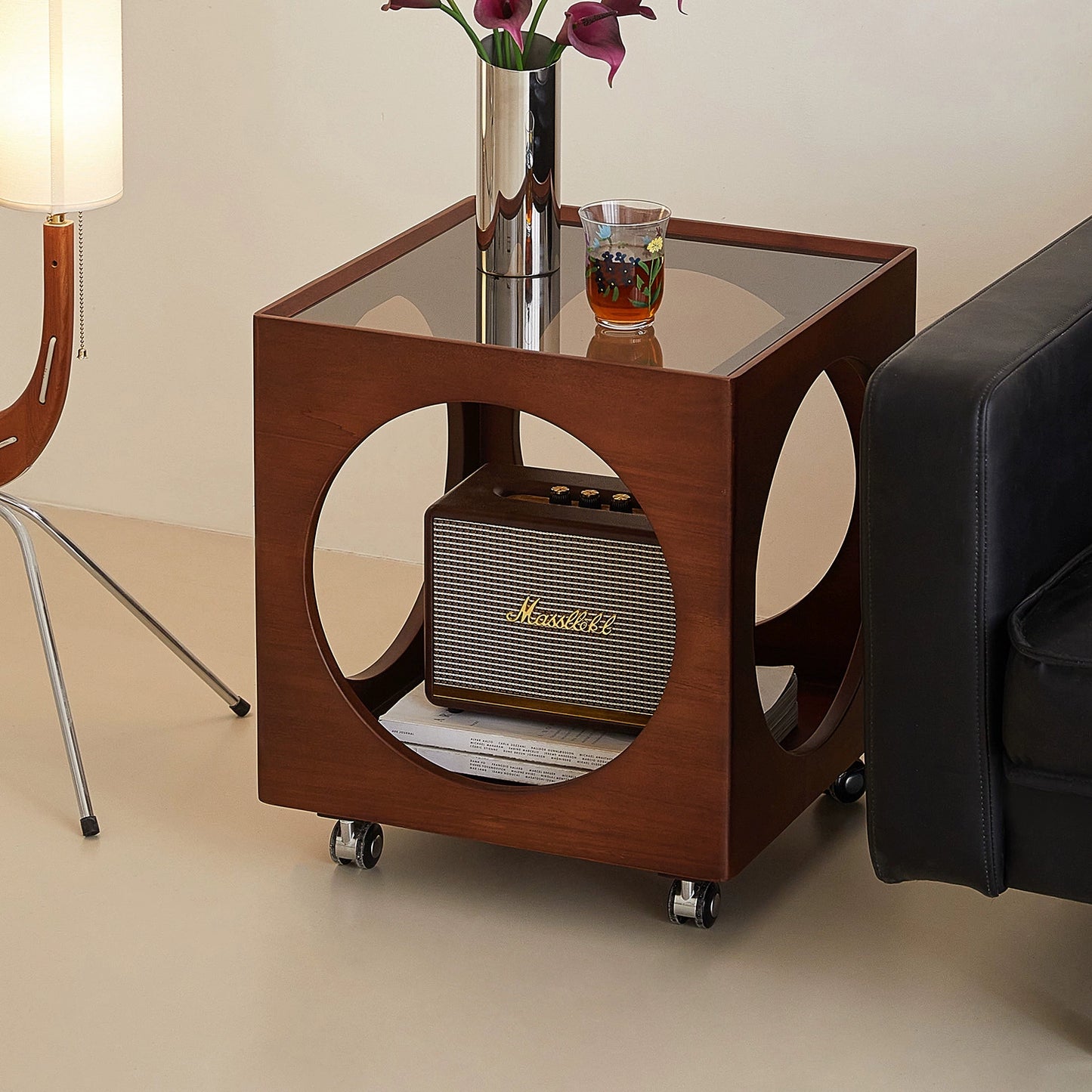 Nordic Massivholzkante paar Retro abnehmbare Sofaecke paar Mini Internet Berühmtheit kleine Couchtisch Nachttisch 