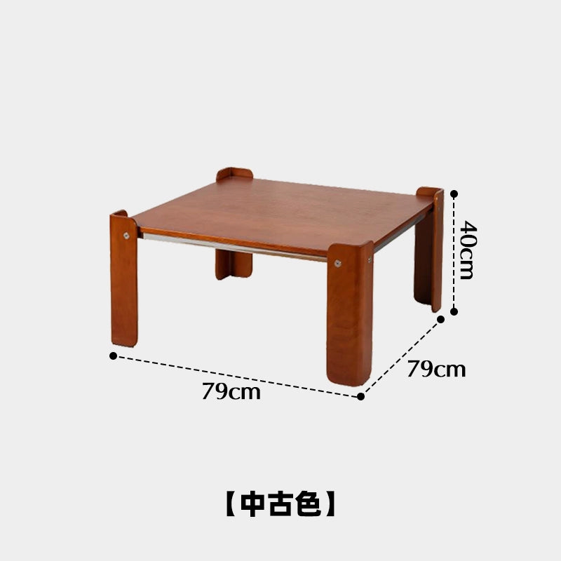 Mittelalterlicher Couchtisch aus Massivholz, nordisches Sofa, kleiner quadratischer Tisch, schlichter moderner Balkon-Ecktisch, leichter Luxus, hohes Gefühl 