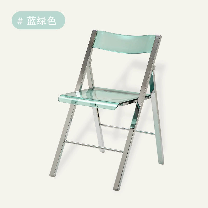 Klappbarer Esszimmerstuhl aus Acryl mit transparenter Rückenlehne, Hocker im Ins Popularins-Stil, einfacher nordischer Freizeitstuhl 