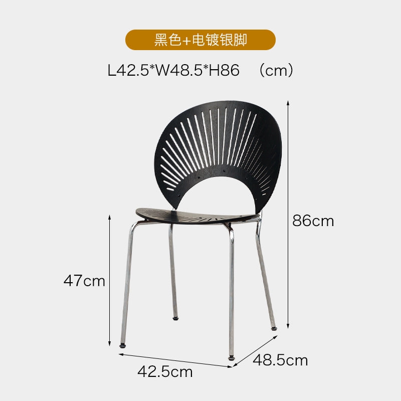 Nordic Massivholz Esszimmerstuhl Retro Shell Stuhl Hause Vintage Mittelalterlichen Rückenlehne Stuhl Wabi Sabi 