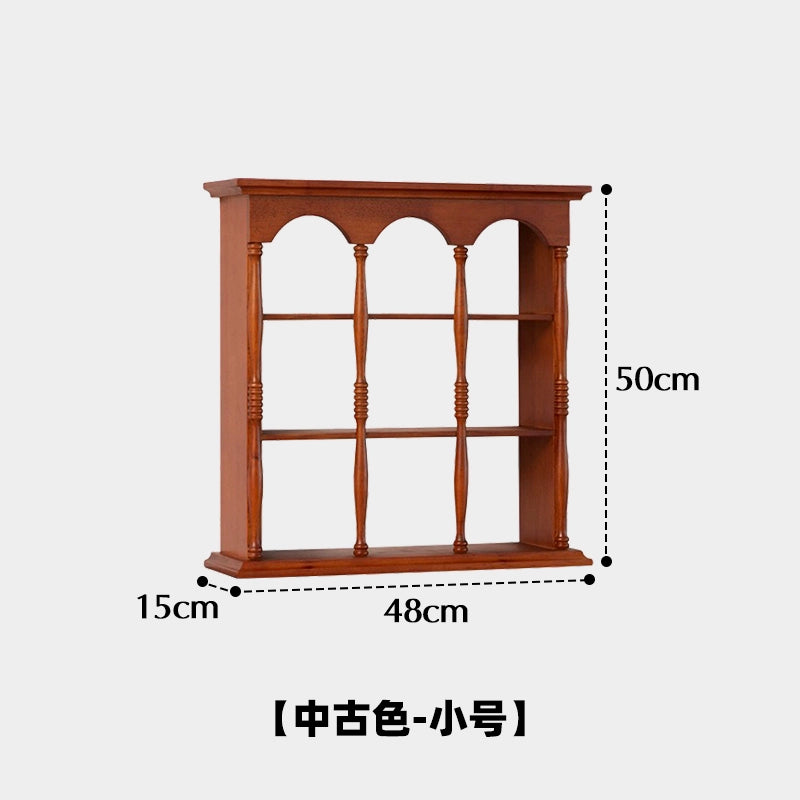 Mittelalterliches Regal zum Aufhängen an der Wand, Retro-französisches Desktop-Aufbewahrungsregal, Massivholz, Kaffeetassenhalter, Wanddekoration 