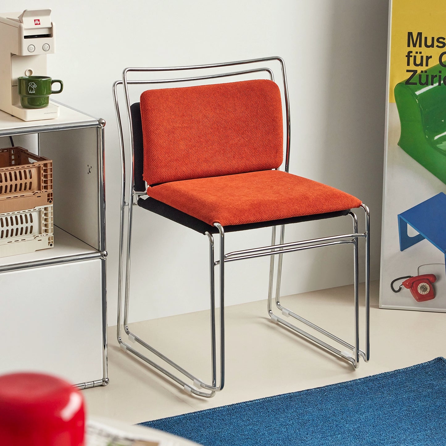 Italienischer minimalistischer Esszimmerstuhl, kreativer Designerstuhl, leichter Luxus-High-End-Stuhl mit Rückenlehne aus Schmiedeeisen, weiche Tasche 