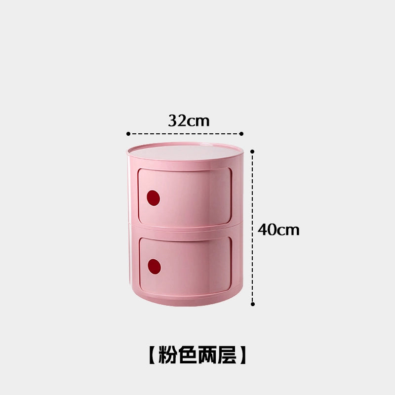 Nachttisch im nordischen Stil Kinderzimmer Kleiner runder Spind Haushaltswohnzimmer Umweltfreundlicher Kunststoffschrank Nachttisch 