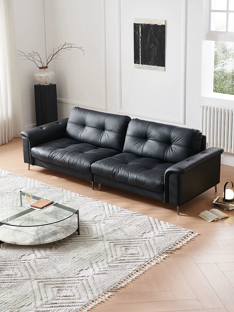 Italian Light Luxury Nebula Sofa Medium Antique Cloud Leather Designer Living Room Small Apartment Straight Row Three-person Sofa