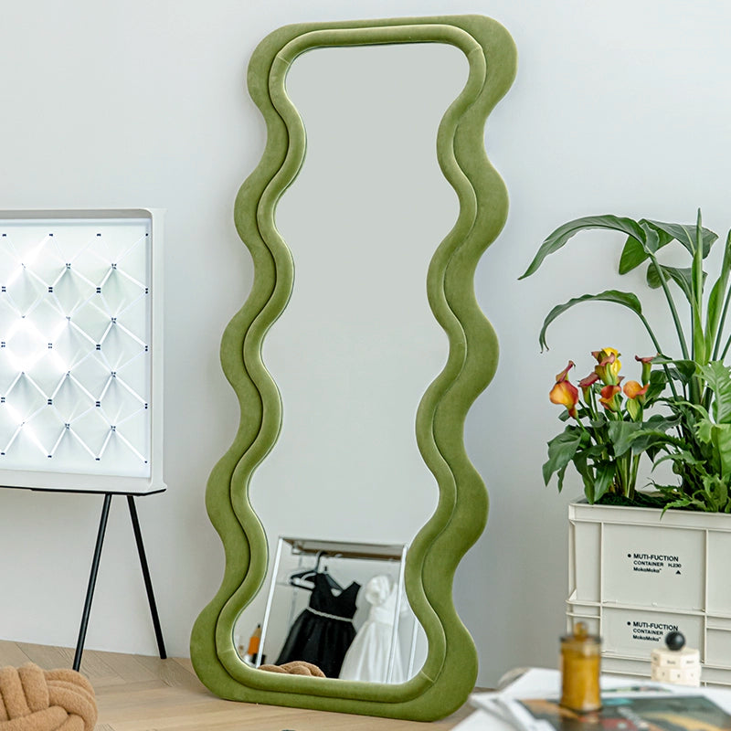 Full-length Mirror Floor-to-ceiling Ins Wind Retro Full-length Mirror Home Living Room Decoration Clothing Store Wave Mirror