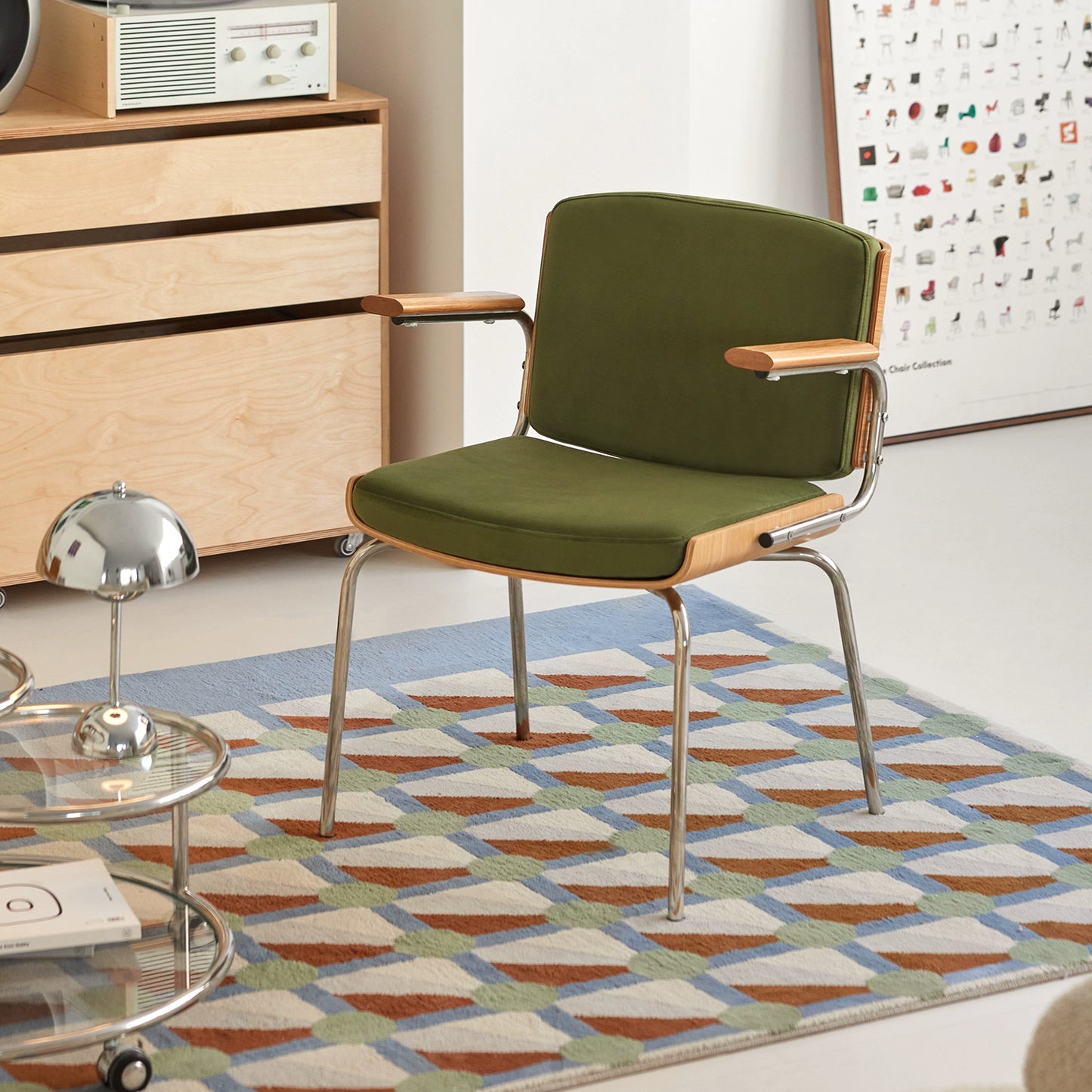 Nordic Retro Esszimmerstuhl Licht Luxus Premium Einzel Freizeitstuhl Internet Celebrity Armlehne Stuhl Rückenlehne Home 