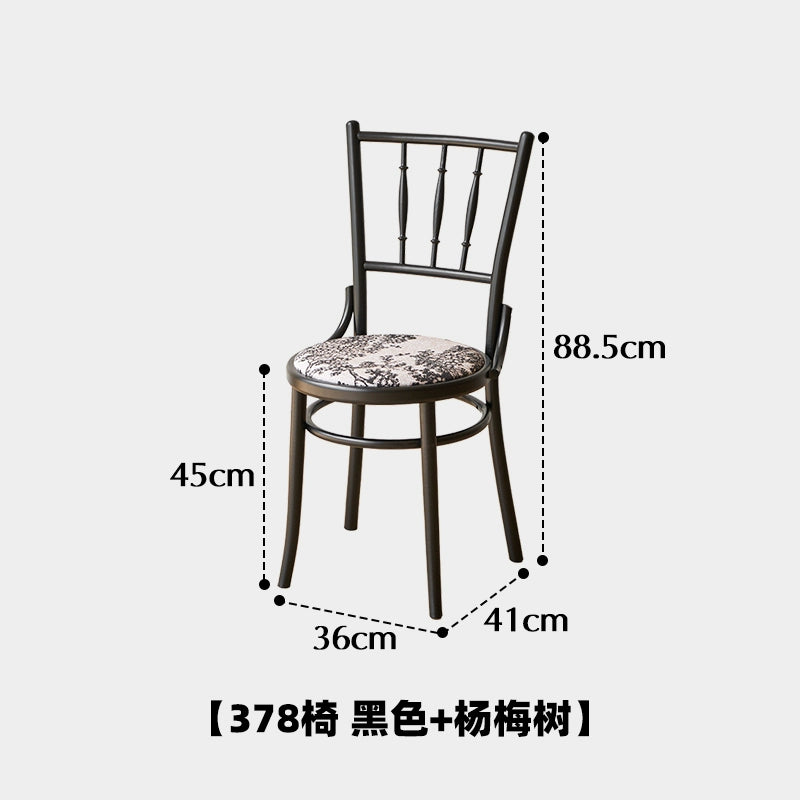 Mittelalterlicher Esszimmerstuhl aus Massivholz, bestickter Stuhl mit weicher Tasche, französischer Retro-Esszimmerstuhl für Cafés, Stuhl mit nordischer Rückenlehne 