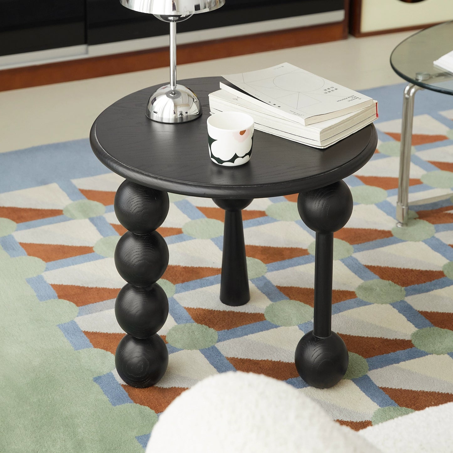 Mittelalterlicher kleiner Couchtisch aus Massivholz, Designer-Sofa-Beistelltisch, kreativer, leichter Luxus-High-End-Kleintisch 