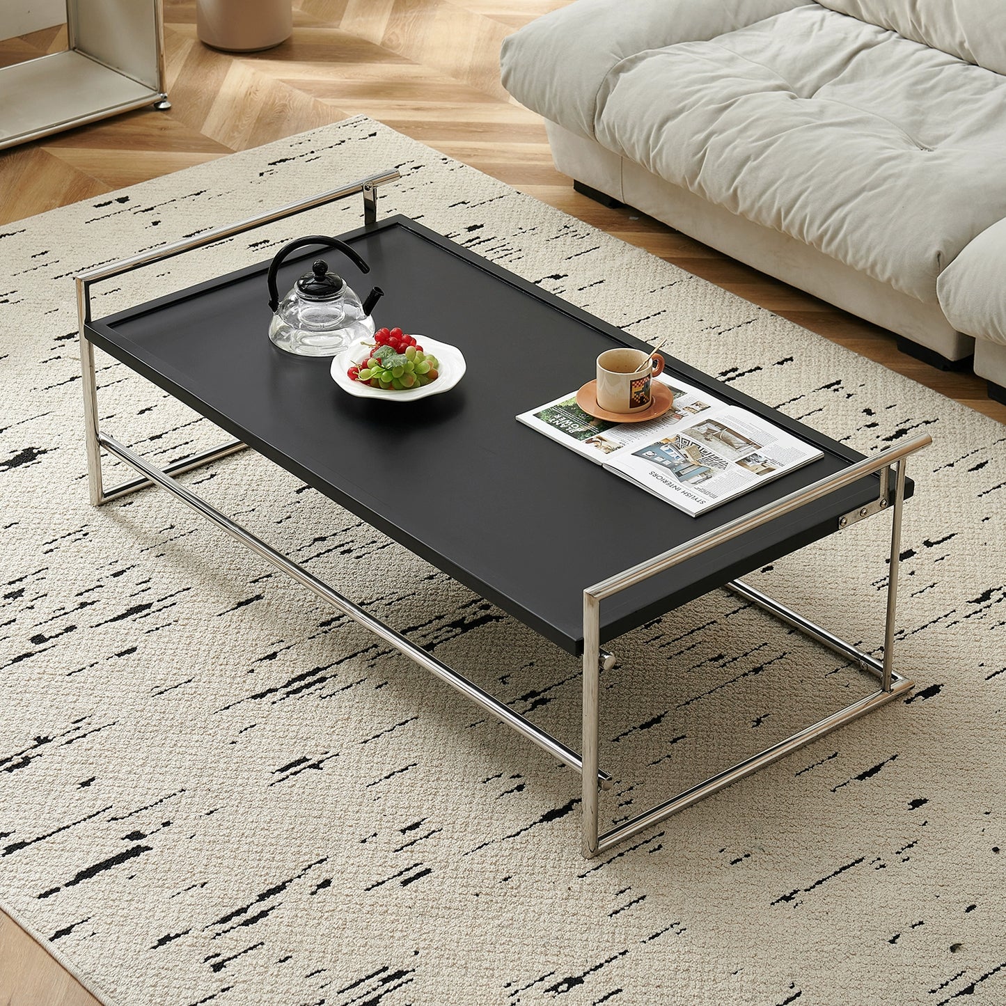 Rio Couchtisch Hubtisch Massivholz Designer Niedriger Tisch Kleine Wohnung Minimalist Bauhaus 