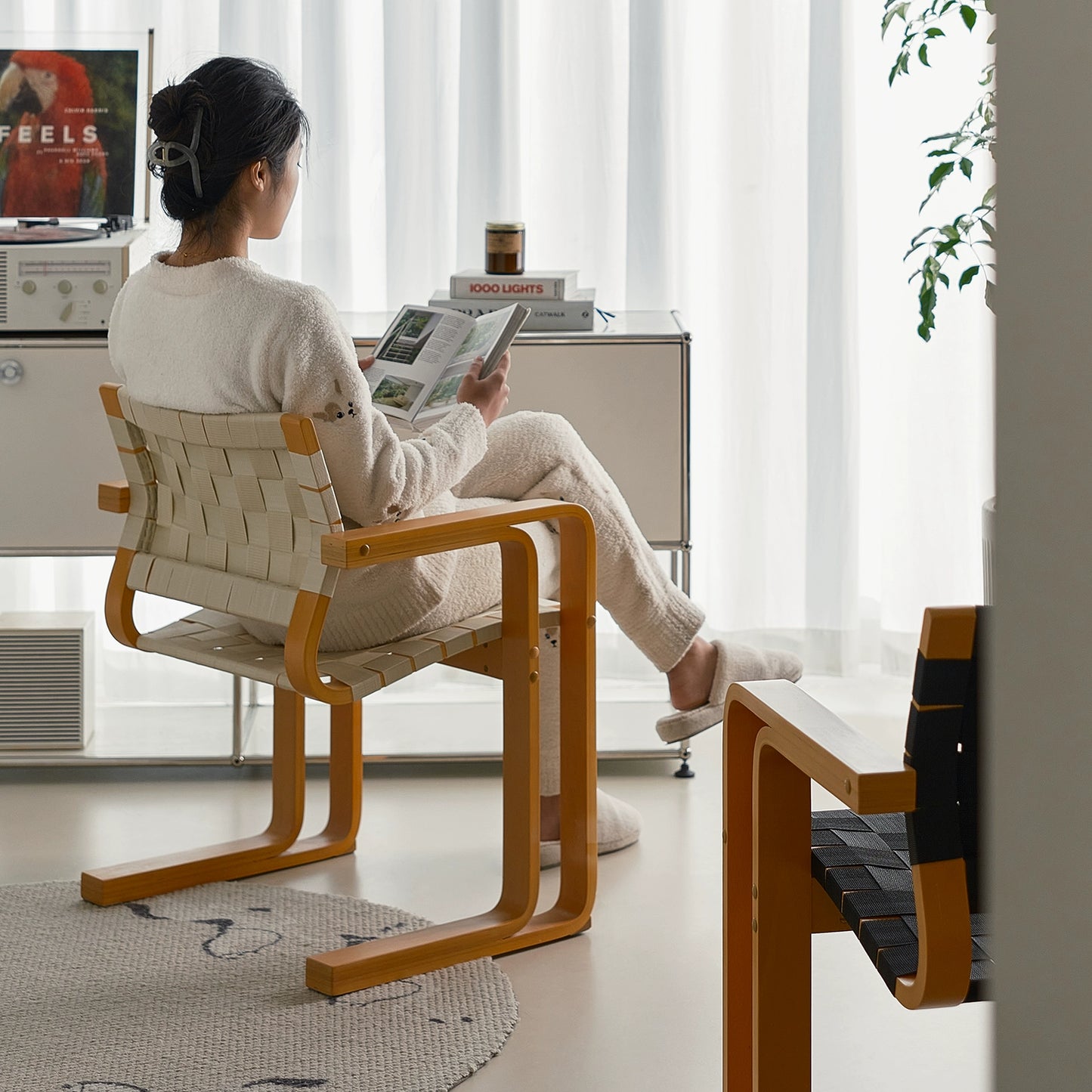 Designer Armlehne Esszimmerstuhl Massivholz Mittelalter Gewebter Wabi Wind Stuhl Retro Schreibtisch Rückenlehne Stuhl 