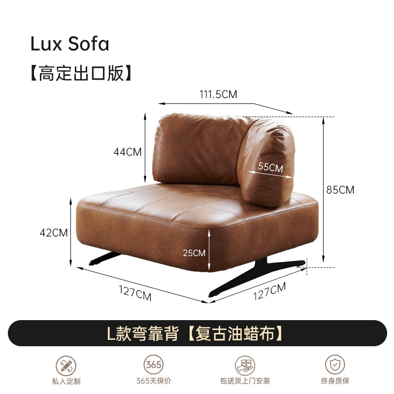 Nordic Style Module Sofa Dutch Expression Medieval Imported First-layer Cowhide LUX Combination Retro Sofa Combination