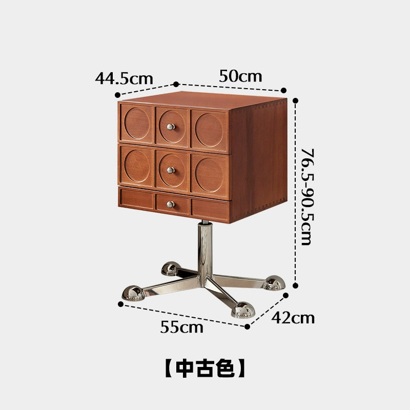 Mittelalterlicher Nachttisch aus Massivholz, Haushalts- und Schlafzimmerschrank, leichter Luxus, High-End-Seitenschrank, Regal, Kreativität 