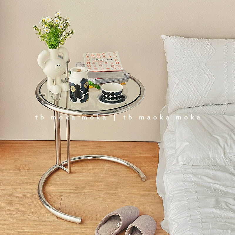 Sofa seite mehrere Internet prominente ins mittelalterlichen kaffee tisch minimalistischen edelstahl transparent glas hebe kaffee tisch 
