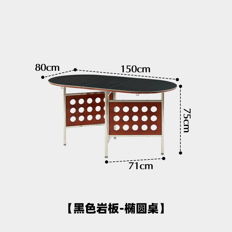 Klappbarer Esstisch aus Steinplatte, kleiner ausziehbarer Tisch für den Haushalt, nordischer mittelalterlicher Esstisch, leichter Luxus, einfach 