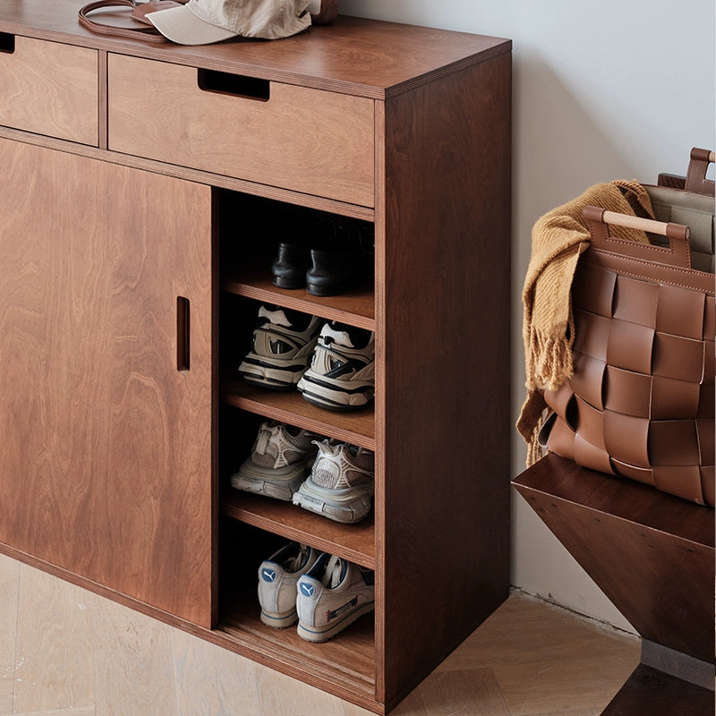 Mittelalterlicher Lagerschrank aus Massivholz in Ozeanbrett-Weinschrank, Eingangs-Schuhschrank, Mehrschichtbrett, Esszimmer-Seitenschrank 