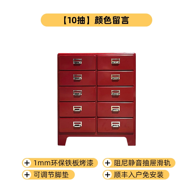 Retro Schubladenschrank mittelalterlicher Industriestil Japanischer Ins Dekorativer Spind Haushaltswohnzimmer Metallseitenschrank 