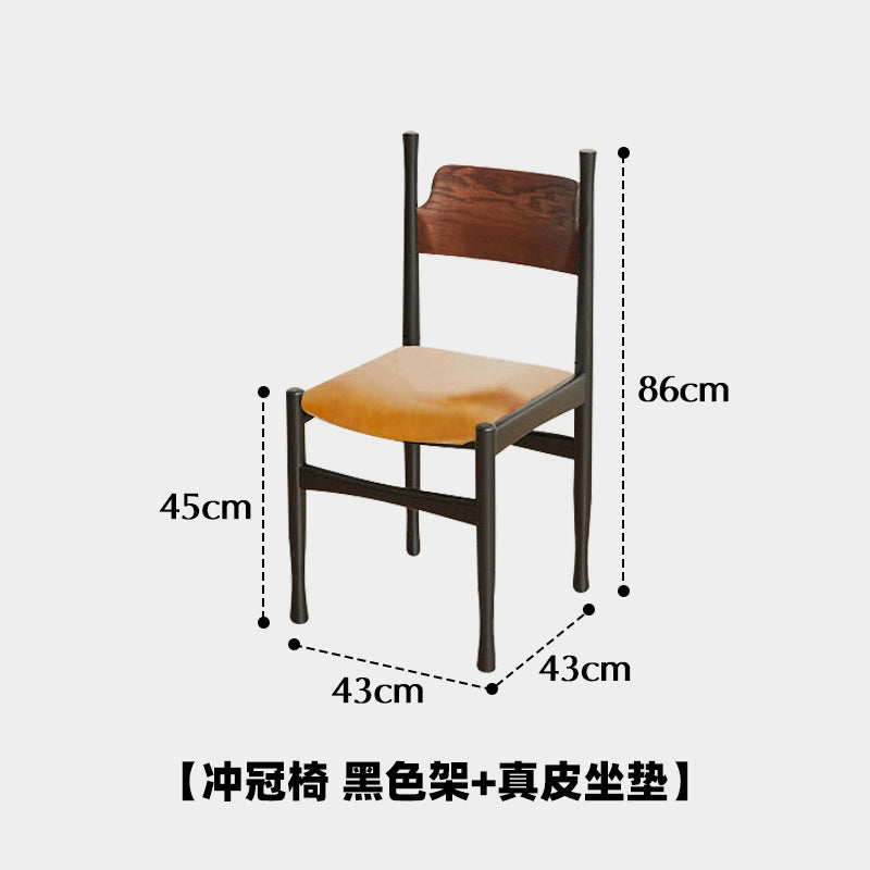 Mittelalterlicher Esszimmerstuhl aus Massivholz, bestickter Stuhl mit weicher Tasche, französischer Retro-Esszimmerstuhl für Cafés, Stuhl mit nordischer Rückenlehne 