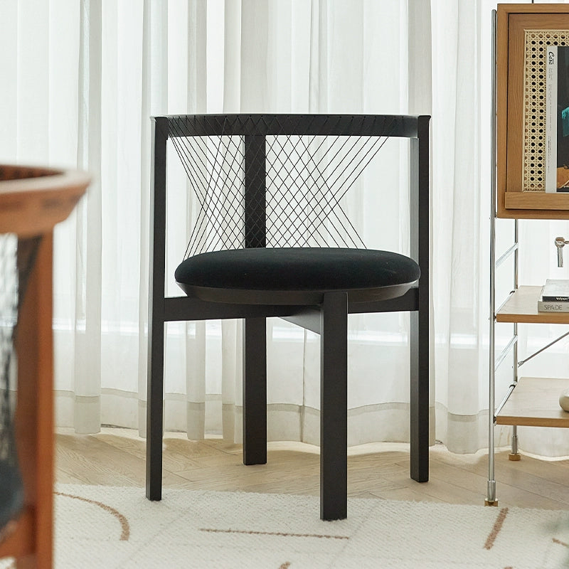 Harfenstuhl, dänischer Designer, mittelalterlicher Esszimmerstuhl, Massivholz, weiche Tasche, Wabi-Wind, Armlehne, Hocker, Rückenlehne 