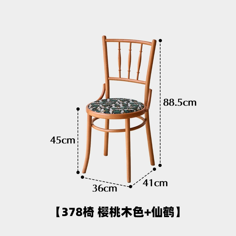 Mittelalterlicher Esszimmerstuhl aus Massivholz, bestickter Stuhl mit weicher Tasche, französischer Retro-Esszimmerstuhl für Cafés, Stuhl mit nordischer Rückenlehne 