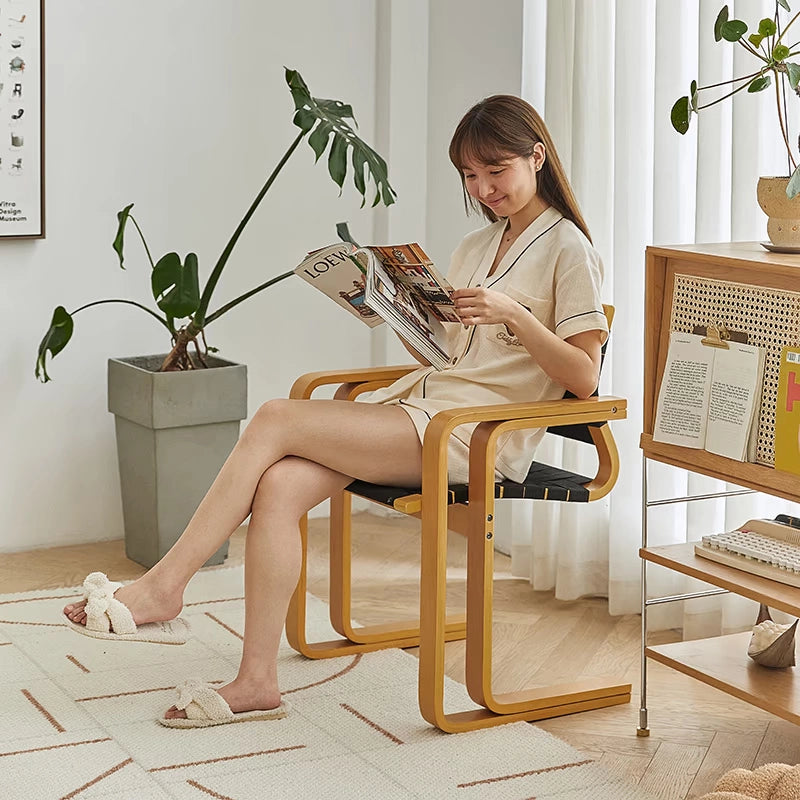 Mittelalterlicher Stuhl aus gewebtem Massivholz Ins Popularins Stil Designer Esszimmerstuhl einfacher High-Sense-Computerstuhl 